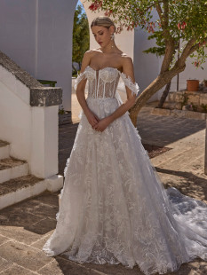 JASMINE Romantic Off-the-Shoulder Wedding Dress - A-Line Bridal Gown Sweetheart