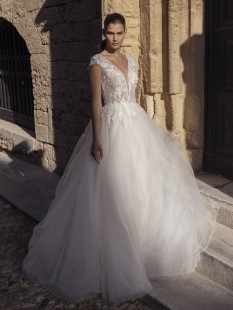 SABINA Beaded V-Neck A-Line Wedding Dress