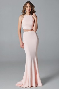 Long Peach Evening Dress #2004