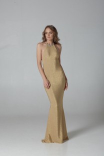Long Gold Evening Dress #2005