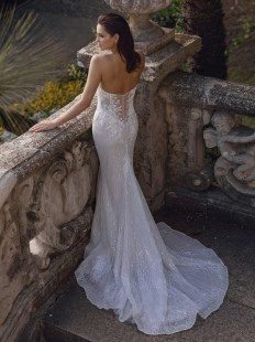 HALIA Embroidered Tulle and Lace Mermaid Wedding Dress