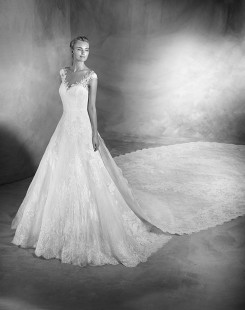 VIOREL A-Line V-Neck Lace Wedding Dress