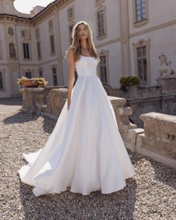 Embroidered Mikado A-Line Wedding Dress WELLS