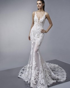 MIA V-Neck Lace Mermaid Wedding Dress