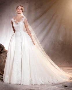 ADELA Raglan Sleeve Lace A-Line Wedding Dress