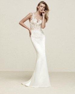 DRANOE Mikado and Lace Mermaid Wedding Dress Оverskirt