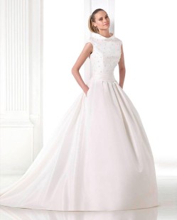 MADRA Embroidered Mikado A-Line Wedding Dress