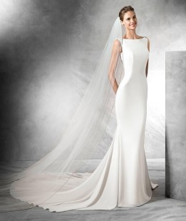 TATIANA Embroidered Crepe Mermaid Wedding Dress