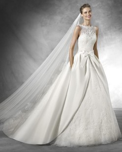 TRUDY Mikado and Lace  A-Line Wedding Dress