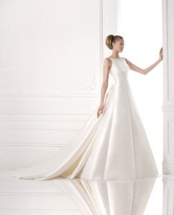 MARIALIS Embroidered A-Line Mikado Wedding Dress