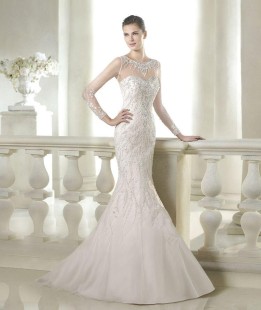 SHEINA Embroidered Tulle and Lace Mermaid Wedding Dress