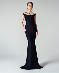 Long Cappuccino Evening Dress EVITA