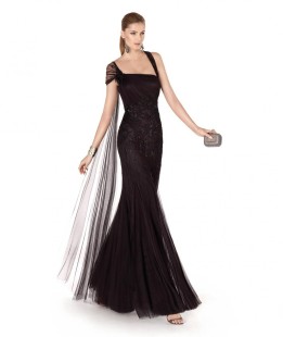 Long black evening dress ADELMA