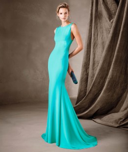 Long blue evening dress CARTAGO