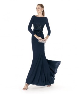 Long black evening dress AINHOA