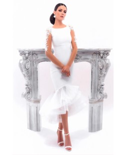 Midi Ivory Evening Dress #93344