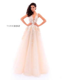 Vanilla-colored Long Evening Dress #93420