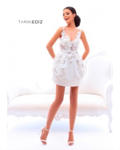 White Mini Evening Dress #93476