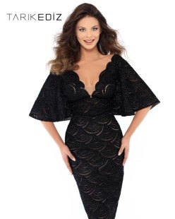 Midi Black Evening Dress #93725