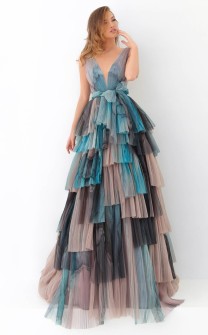 Long Beige Evening Dress #93896