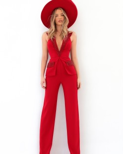 Long Red Jumpsuit #93914