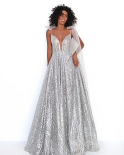 Long Gray Evening Dress #93918