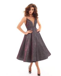 Міді вечірня сукня сріблястого кольору № 50425