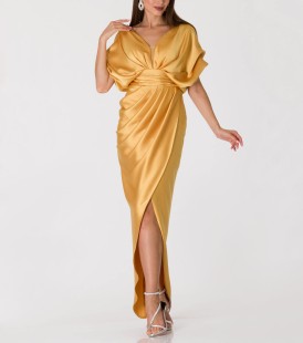 Gold Midi Evening Dress #63699
