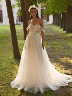 INGRID Elegant Off-the-Shoulder Wedding Dress - A-Line Court Bridal Gown Sweetheart