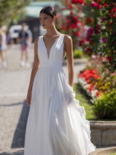 ALASKA V-Neck Chiffon A-Line Wedding Dress