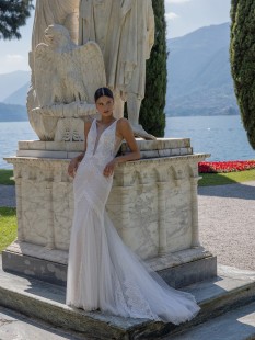 DEVORA V-Neck Tulle and Lace Mermaid Wedding Dress