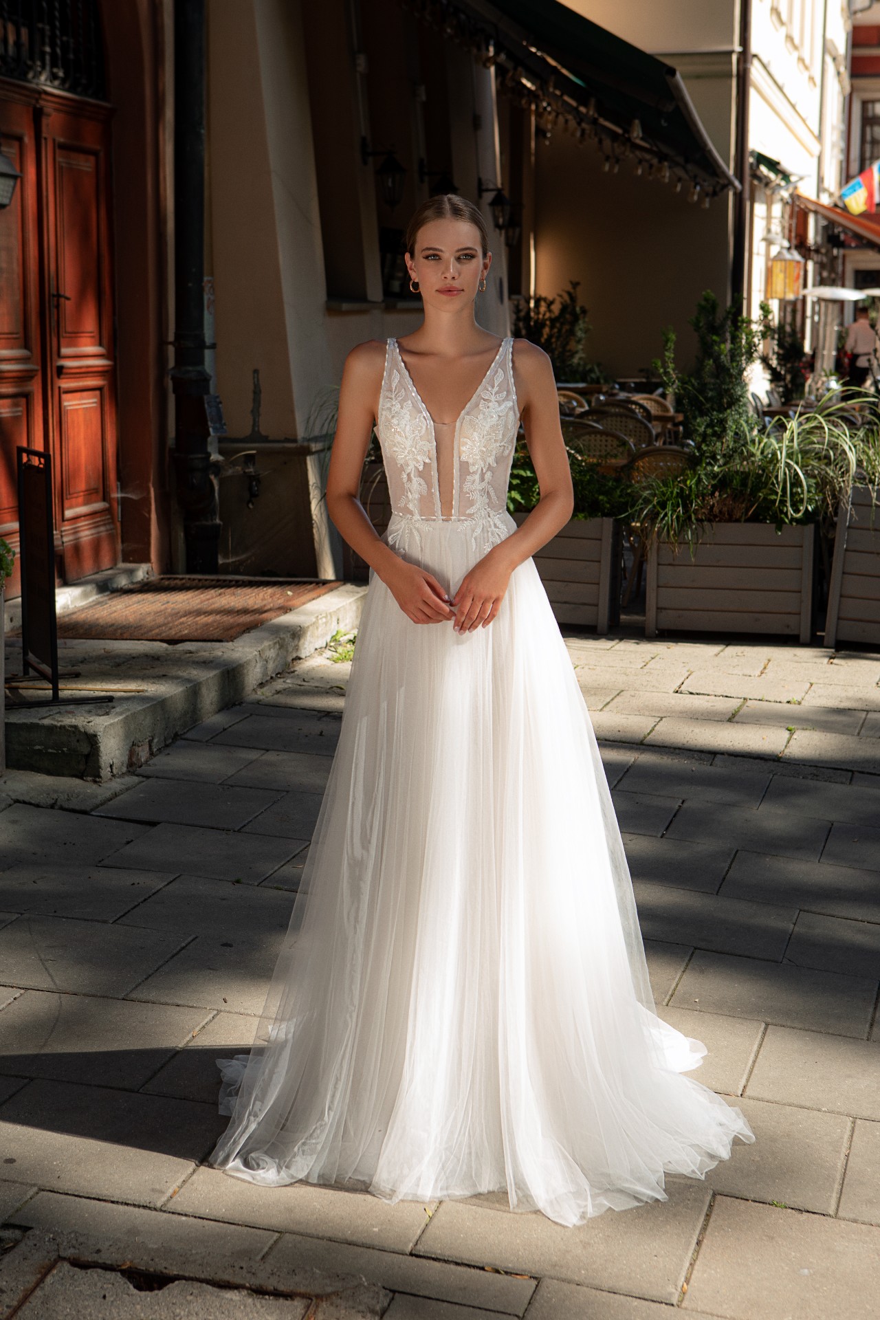 Vestido Cuello V Novias Collares Para Escote En V Profundo Vestido