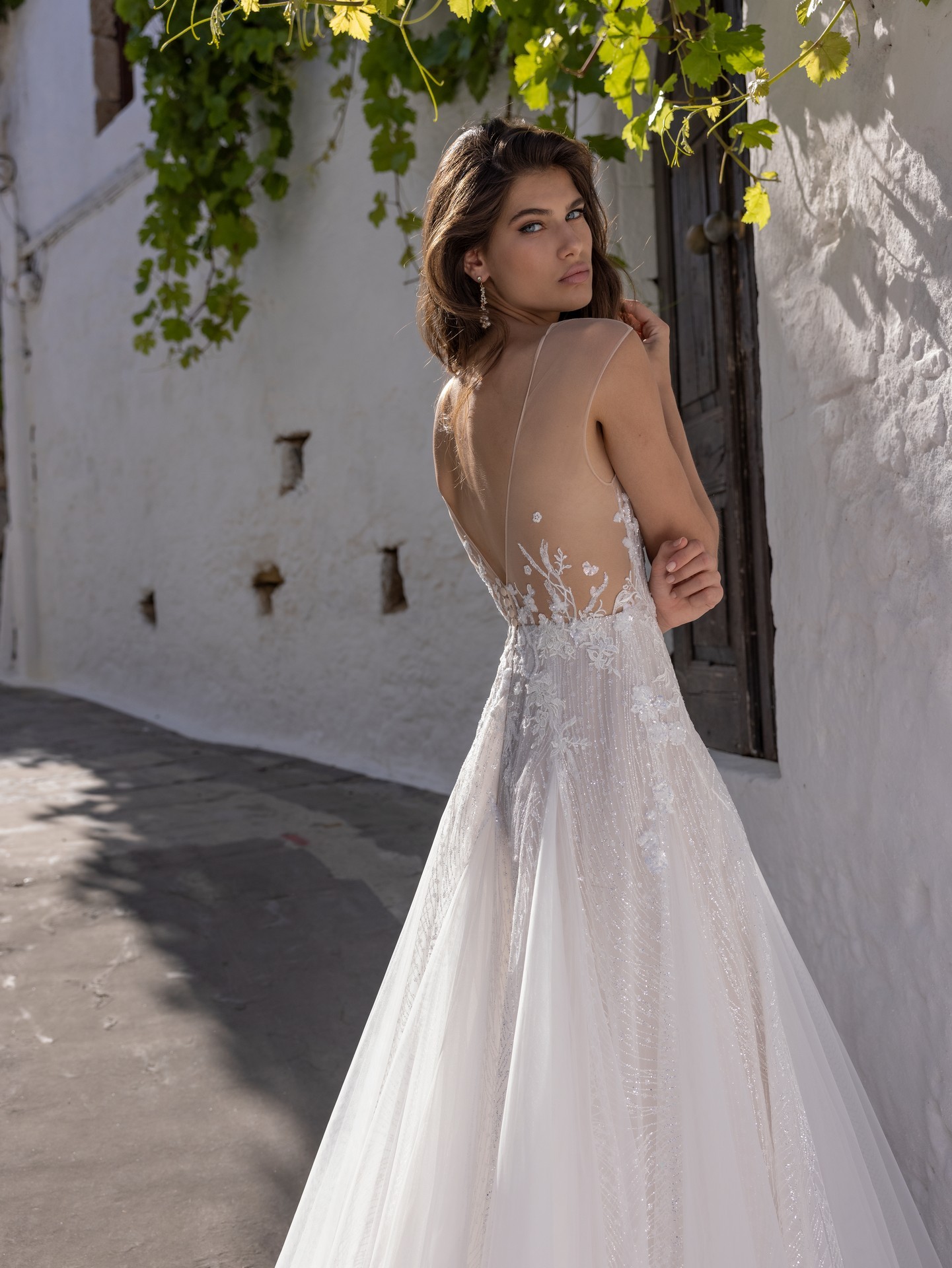 STELLA Embroidered Tulle and Lace A-Line Wedding Dress