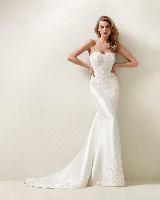 DRALINE overskirt Mikado and Lace Wedding Dress Bridal Space